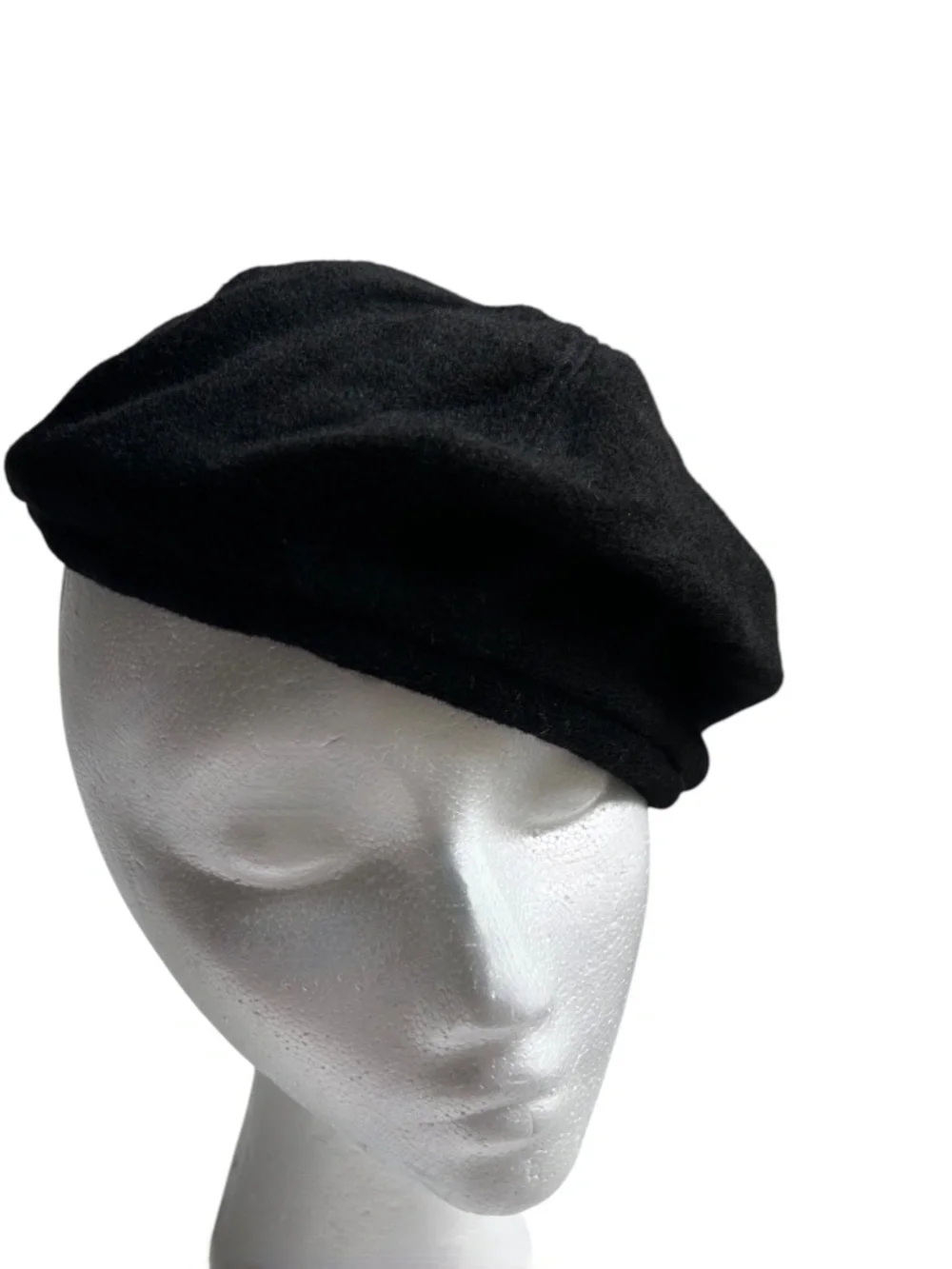 Juicy Couture Black Wool Beret with Rhinestone J Pin